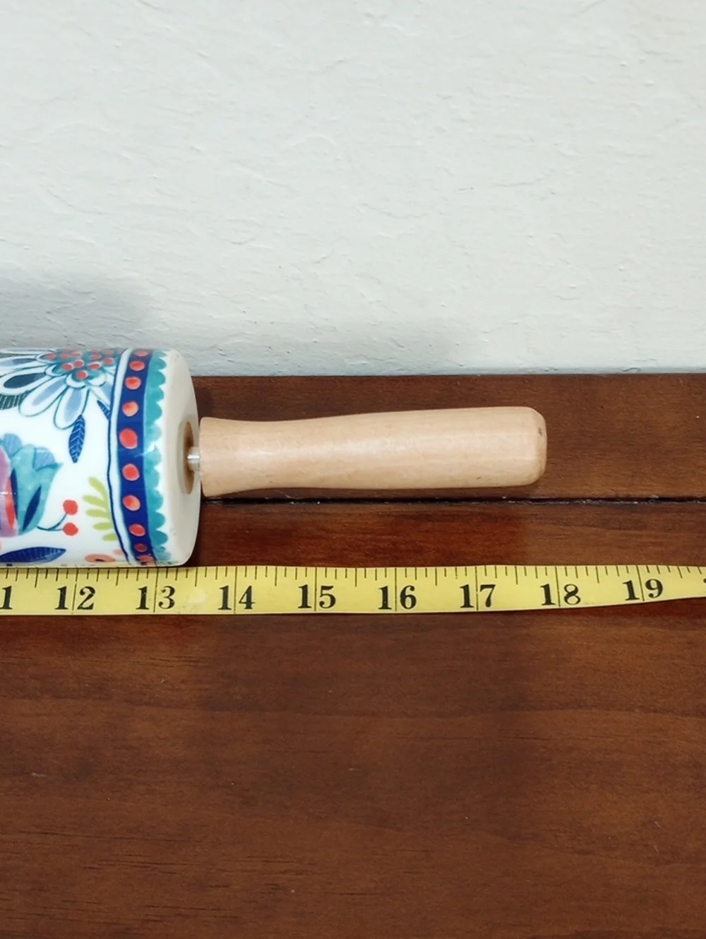 Anthropologie Annevieve Botanical Stoneware Rolling Pin - RETIRED
